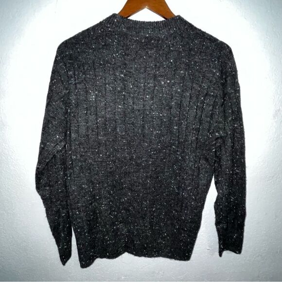 Women's Madewell Grey Wool Blend Henley Sweater - Picture 5 of 7